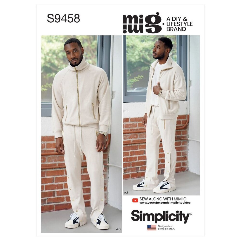 Simplicity Sewing Pattern S9458 Knit Jacket‎ Pants Mens Size XS-XL